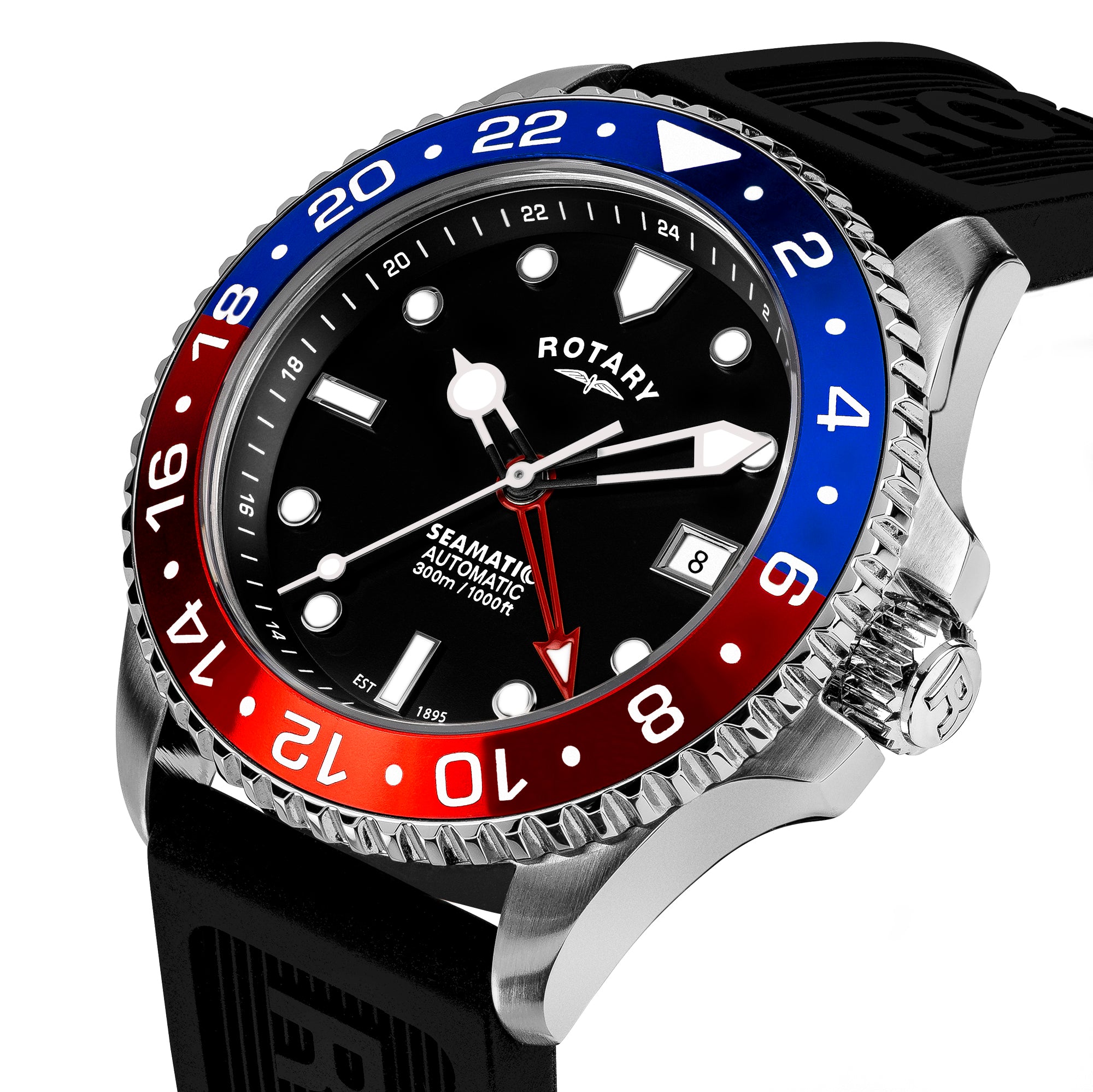 Rotary Seamatic 300 GMT Automatic Watch - GS04378/95